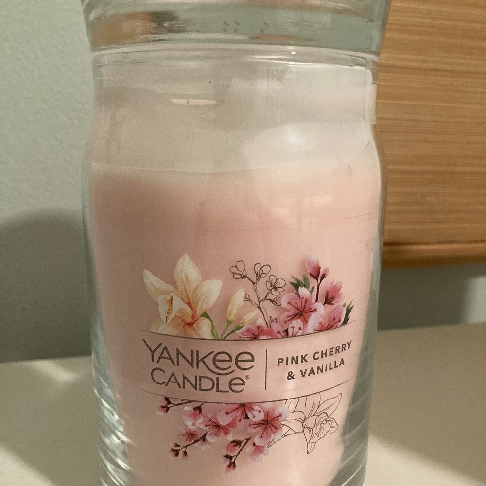 Yankee Candle Large Pink Cherry and Vanilla Slightly Used
